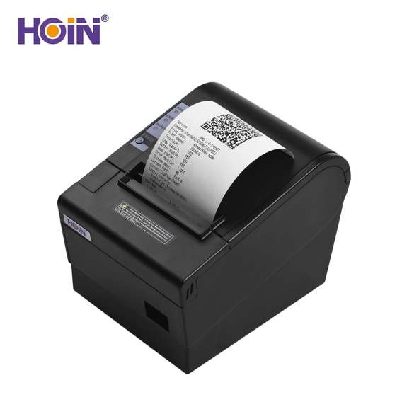 HOIN 80mm Thermo-Bondrucker mit Auto Cutter USB-Ethernet-Schnittstelle Ticket Bill Printing Kompatibel mit ESC / POS-Druckbefehl
