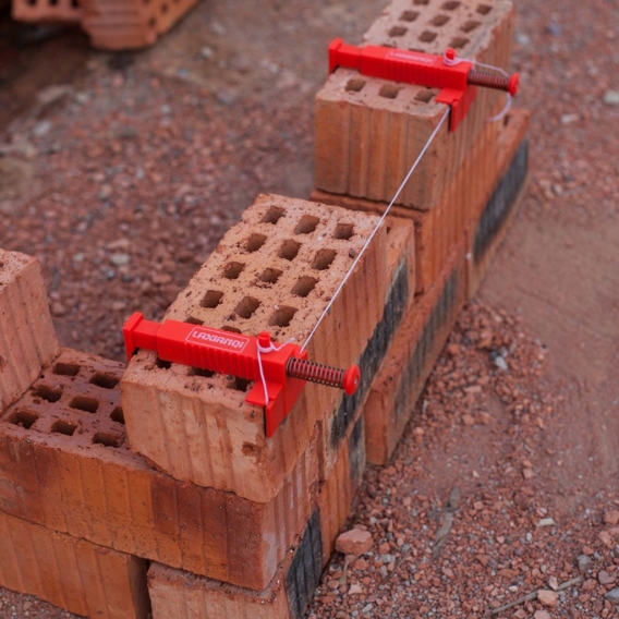 2 Stück Brick Liner Runner Drahtschublade,Maurerwerkzeug Fixierer für Hochbau, Schlamm Hydraulischer Bau Linien Rahmen (Groß)