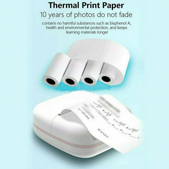 Mini-Taschen-Thermodrucker,Thermodrucker Fotodrucker Bluetooth Tragbar + 4 Papier rollen