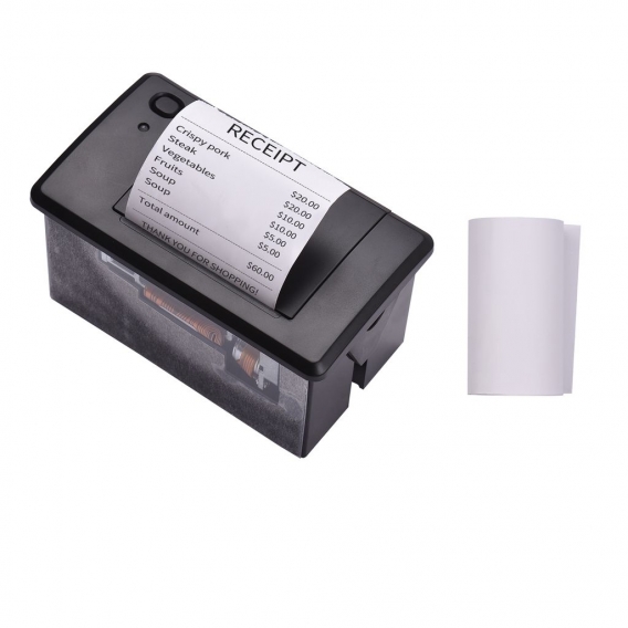 Aiebcy Embedded Thermal Receipt Printer 58-mm-Minidruckmodul Rauscharm mit Unterstuetzung fuer serielle USB / RS232 / TTL-Anschl