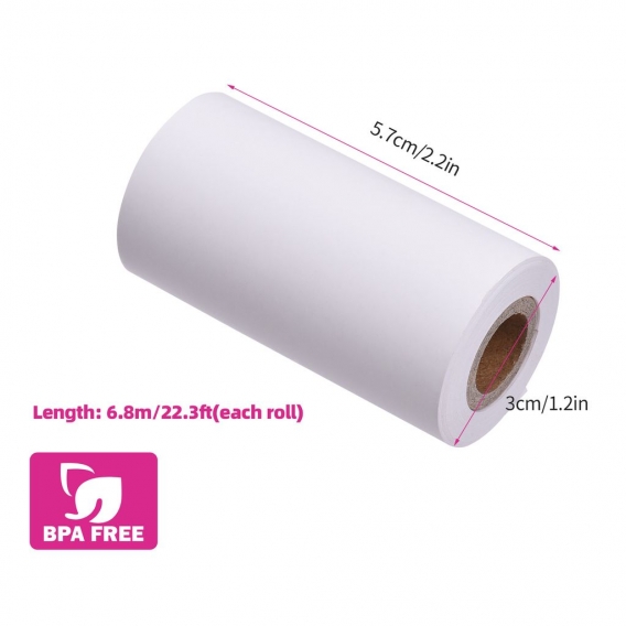 PAPERANG 3 Rollen 57x30mm Thermopapierrolle Einfarbiges Papier Dunkelrosa auf Weiß BPA-frei Langlebig 5 Jahre für PAPERANG P1 (S