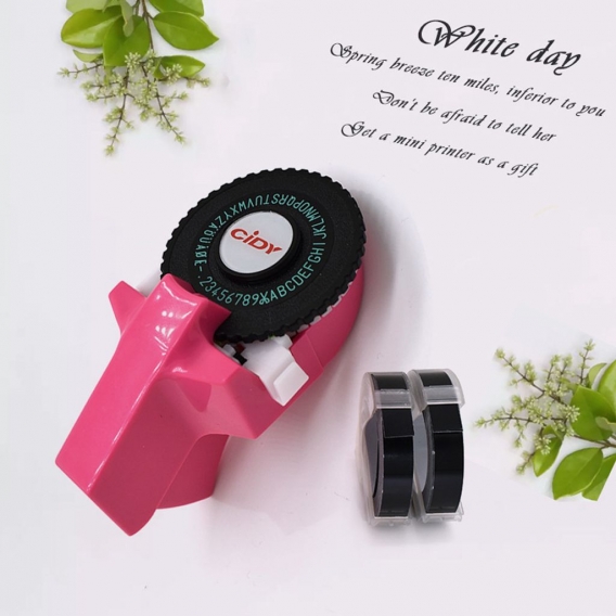 Mini Portable Manual Label Maker DIY 3D-Prägung Etikettenschreiber Drucker Schreibmaschine mit Kunststoff PVC 9mm Etikettenbände