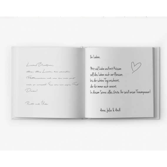 bigdaygraphix Gästebuch Hochzeit ohne Fragen weiße Seiten blanko Simple Vintage Hardcover Kraftpapier-Look