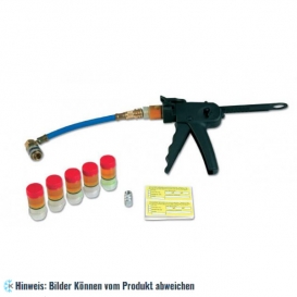 Einfüllpistolenset mit Einfüllpistole, Schlauch-Adapter R134 , Adapter 1/4", UV Farbstoff Dosen (6 Stück) WIGAM MINI-IS