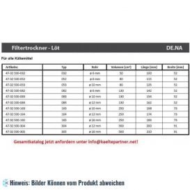 More about Filtertrockner DE.NA 164/MG234, V ＝ 250 ccm, 1/2" ODS, Lötanschlüsse