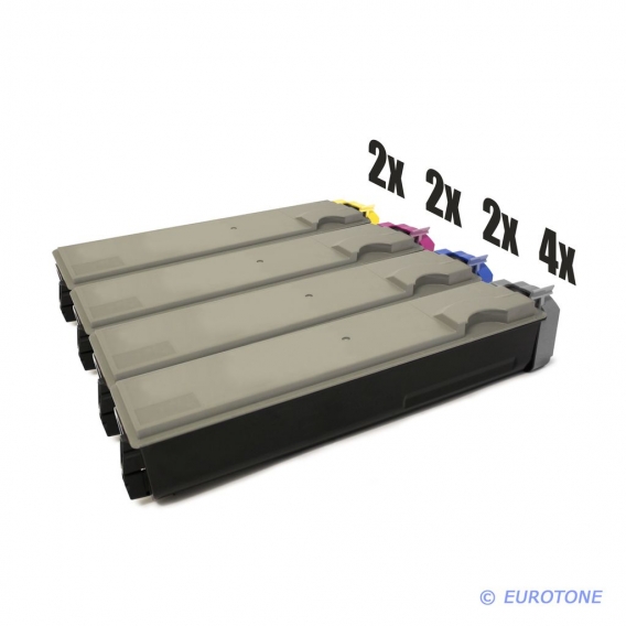 10x Eurotone Toner Alternative für Kyocera 1T02HJ0EU0 TK-520K Black Schwarz / 1T02HJCEU0 TK-520C Blau Cyan / 1T02HJBEU0 TK-520M 