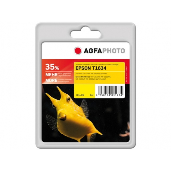 AgfaPhoto - 9 ml - Gelb - wiederaufbereitet - Tintenpatrone (Alternative zu: Epson T1634, Epson 16XL, Epson C13T16344010) - für 