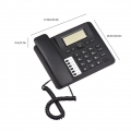 Schwarzes schnurgebundenes Telefon Schreibtisch-Festnetztelefon DTMF/FSK Dual-System-Unterstuetzung Freisprechen/Wahlwiederholun