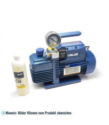 Einstufige Vakuumpumpe 142 l/min, V-I160SV, mit Magnetventil und Vakuummeter