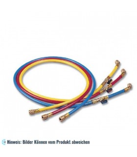 Füllschläuche Set W 150cm 3 Stück, Anschlüsse gerade x 45° mit Drücker mit blister WIGAM 3WSA/4-4/56V4/BRY