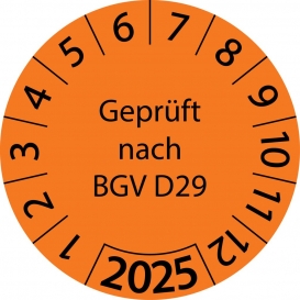 More about 10 Stück "Prüfetiketten" 15 mm -selbstklebende " nach BGV D29, Startjahr: 2025" ES-PRBGVD29-1-2025-15-149-PA