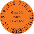 10 Stück "Prüfetiketten" 15 mm -selbstklebende " nach BGV D29, Startjahr: 2025" ES-PRBGVD29-1-2025-15-149-PA