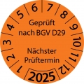 10 Stück "Prüfetiketten" 15 mm -selbstklebende " nach BGV D29 Nächster Prüftermin, Startjahr: 2025" ES-PRBGVD29NP-1-2025-15-149-