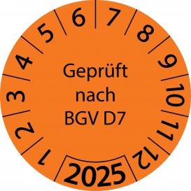 More about 10 Stück "Prüfetiketten" 15 mm -selbstklebende " nach BGV D7, Startjahr: 2025" ES-PRBGVD7-1-2025-15-149-PA
