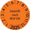 10000 Stück "Prüfetiketten" 20 mm -selbstklebende " nach BGV D8, Startjahr: 2025" ES-PRBGVD8-1-2025-20-149-PA