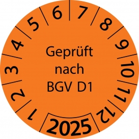 More about 10 Stück "Prüfetiketten" 15 mm -selbstklebende "EinjahrES-PRüfetiketten,  nach BGV D1, Startjahr: 2025" ES-PRBGVD1-1-2025-15-149