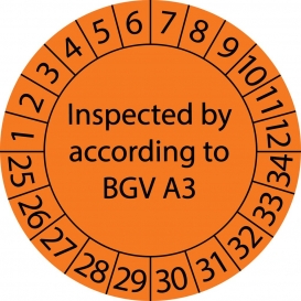 More about 10 Stück "Prüfetiketten" 15 mm -selbstklebende "Inspected according to BGV A3, Startjahr: 2025" ES-PRIBGV-10-2025-15-149-PA
