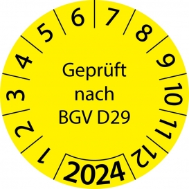 More about 10 Stück "Prüfetiketten" 15 mm -selbstklebende " nach BGV D29, Startjahr: 2024" ES-PRBGVD29-1-2024-15-388-PE