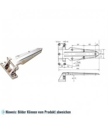 Scharnier für Kühlraumtür, metall, universell