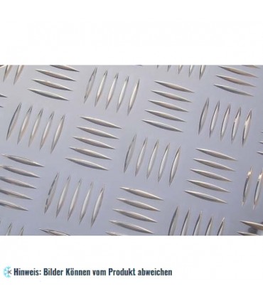 Geriffelte begehbare Platte AL - 2 mm, 1000 x 2000 mm