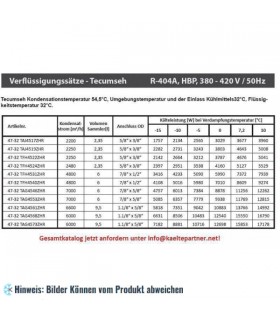 Verflüssigungssatz Tecumseh TAG4573ZHR (POE), HBP - R404A, 400V - nicht lieferbar, ersetzt durch Nachfolger