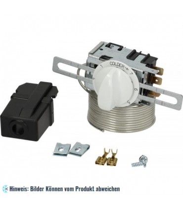 THERMOSTAT DANFOSS 077B7008 KIT N°8, 3 Kontakte 6A 250V ø 6x4.6 mm, Kapillarrohrlänge 2000 mm, kalt -1/8.5°C, warm +11/+6°C
