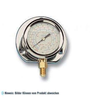 Ersatz Manometer Ø60, Ölfüllung, Klasse 1.6, radialer Anschluß, Flansch auf der Rückseite und Edelstahl-Gehäuse WIGAM ML60/53R4F