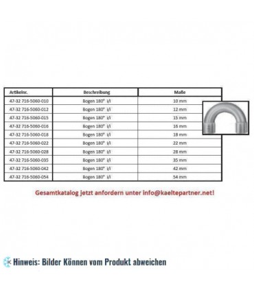 Kupfer Doppelbogen 180° i/i 15 mm