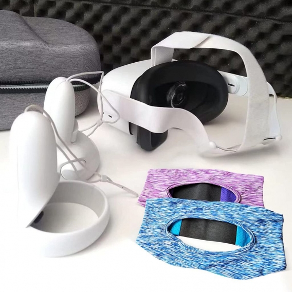 2 Stück VR-Augenschutz, für Oculus/Meta Quest 2 Facial Interface Face Cover VR Zubehör Gesichtsabdeckung
