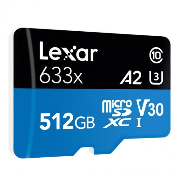 Lexar 633x 512 GB TF-Karte Hochleistungs-Micro-SD-Karte Klasse 10 U3 A2 V30 Hochgeschwindigkeits-TF-Karte fuer Telefonkamera-Das
