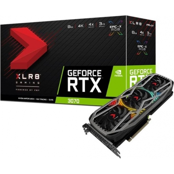 PNY RTX 3070 Ti 8GB XLR8 Gaming REVEL Edition, GeForce RTX 3070 Ti, 8 GB, GDDR6X, 256 Bit, 7680 x 4320 Pixel, PCI Express x16 4.