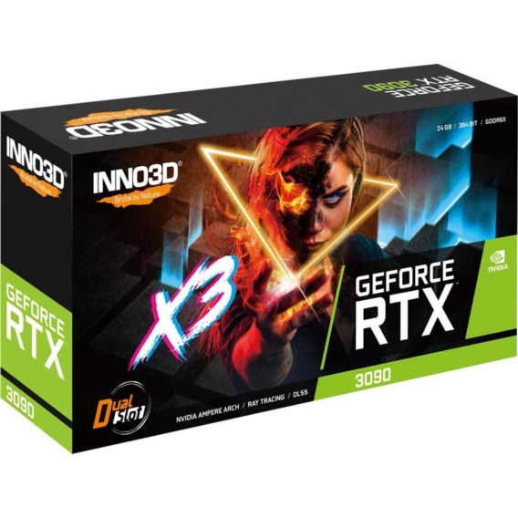 Inno3D GEFORCE RTX 3090 X3, GeForce RTX 3090, 24 GB, GDDR6X, 384 Bit, 7680 x 4320 Pixel, PCI Express x16 4.0