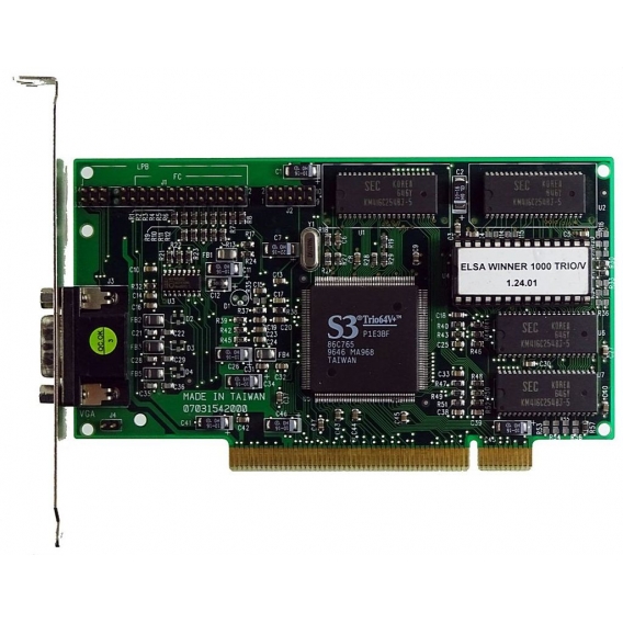 ELSA Winner 1000 Trio/V PCI-Grafikkarte, 2MB Ram, VGA, Chipsatz S3Trio64V+. ID28699