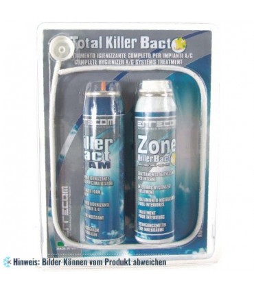 Reinigungsset für KFZ-Klimaanlagen Errecom Total Killer Bact 2 x 100 ml, Verdampfer Reinigungsschaum + Inneraum Reinigungsspray,