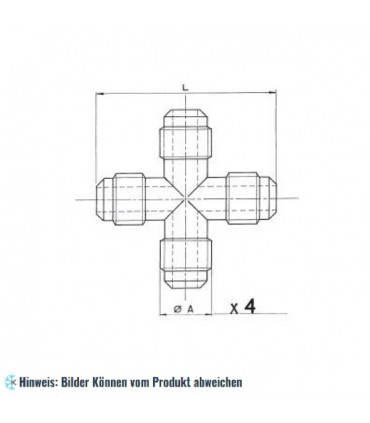Kreuznippel 1/4"SAE WIGAM C1-4