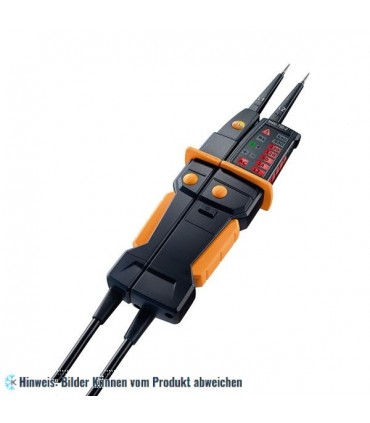 testo 750-2 Spannungsprüfer inkl. Batterien, Prüfspitzenschutz und Messspitzenaufsätze.