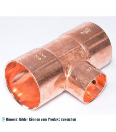 Kupfer T-Stück reduziert i/i/i 42-28-42 mm, 5130