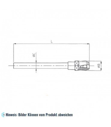 Serviceventil mit Kupferrohr vollständig mit Kern und Schutzkappe 1/4"C x 6 mmWIGAM 512/100