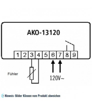 Kühlstellenregler AKO 13120, 1 Relais, 16A, NTC, 120V