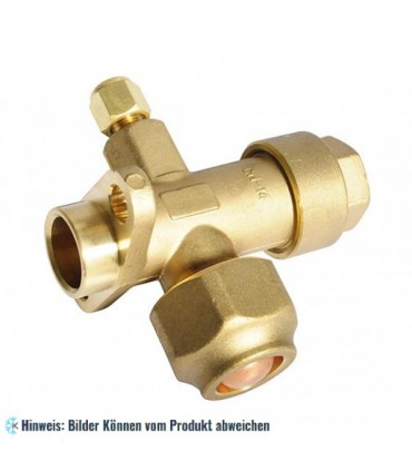 Ventil für Split-Klimaanlage, 3-Wege, 7/8" ODS x 7/8" SAE, + 1/4"