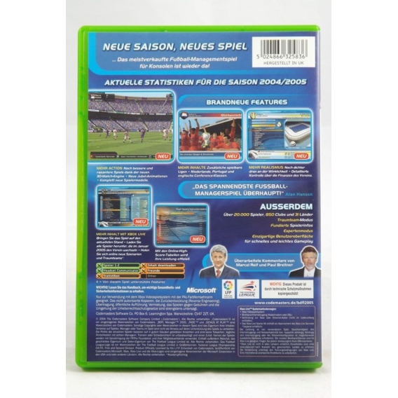 BDFL Manager 2005, XBox-DVD