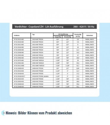 Kompressor Copeland Scroll ZH40KVE-TFD526, R407C, 380-420V