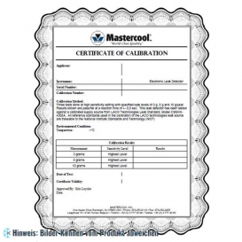 More about Mastercool Testleck Kalibrier-Zertifikat für elektronische Lecksuchgeräte