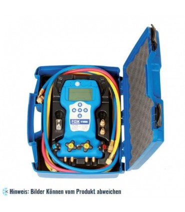 Digitale 4-Wege Monteurhilfe im Plastikkoffer mit 2 Sonden TK109, 4 flexible Schläuche CSA/4-4/60 und 2 Adapter RG18/5-4 WIGAM F