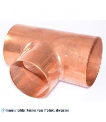 Kupfer T-Stück reduziert i/i/i 108-54-108 mm