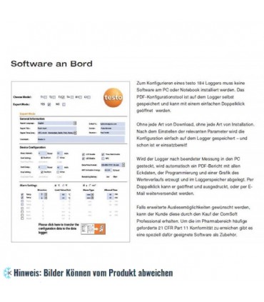 testo 184 T1 USB-Datenlogger, 90 Tage/16000 Messwerte (inkl. Software)
