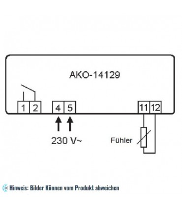 Kühlstellenregler AKO 14129, 1 Relais, 18A, 1 NTC, 230V