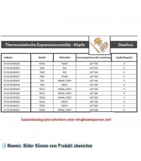 More about Thermostatisches Expansionsventil Oberteil Danfoss TES 20, R404A, R507, ohne MOP