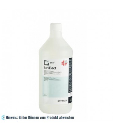 SaniBact Antibakterielles Mittel gegen Grippe, Hepatitis, Ebola Viren 1 L Kunststoff-Behälter Verdünnung 1:25 für Verdampfer und