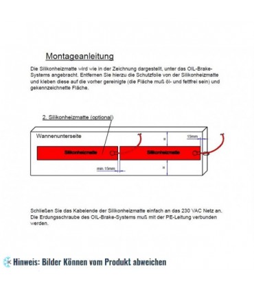 Defrost System, Masse 600x100x3 mm, max. Leistung 75W, Spannung 230VAC/50Hz, Schutzklasse IP 65, Elephant Systems Oil Safe OBD-S